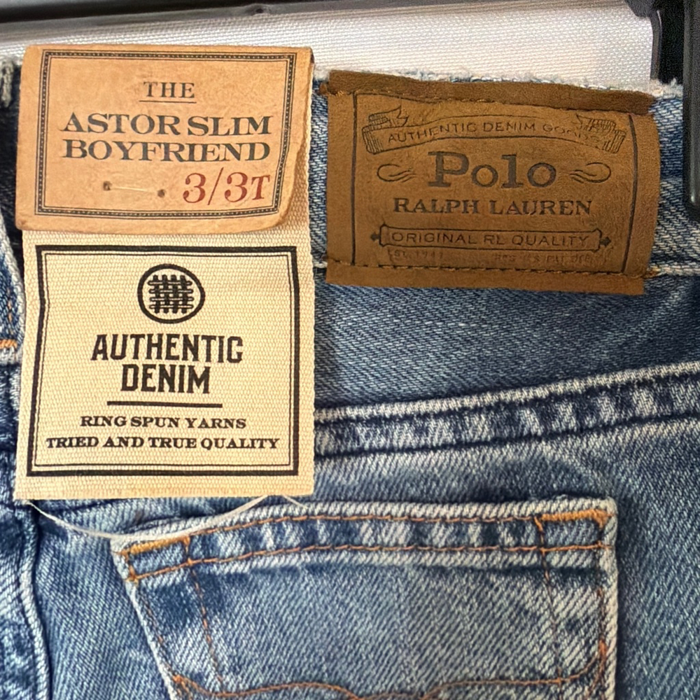 Girls Polo Country Ralph Lauren Astor Slim Boyfriend Patchwork Jeans 3T NWT - Picture 3 of 6